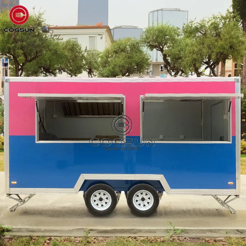 Premium Mobile Fast Street Food Trailers Fully Equipped Concession Cart Hot Dog Ice Cream Truck Food Truck Trailer for Sale