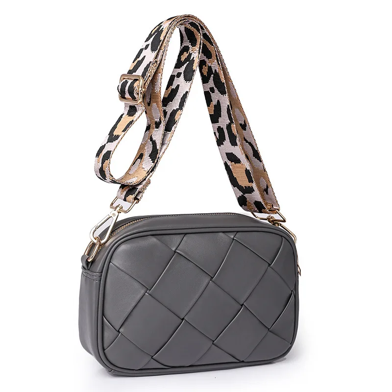2024 spring Chic Square Pattern Crossbody Shoulder Bag for Women Leopard Print Strap Stylish PU Leather Messenger Bag for girls