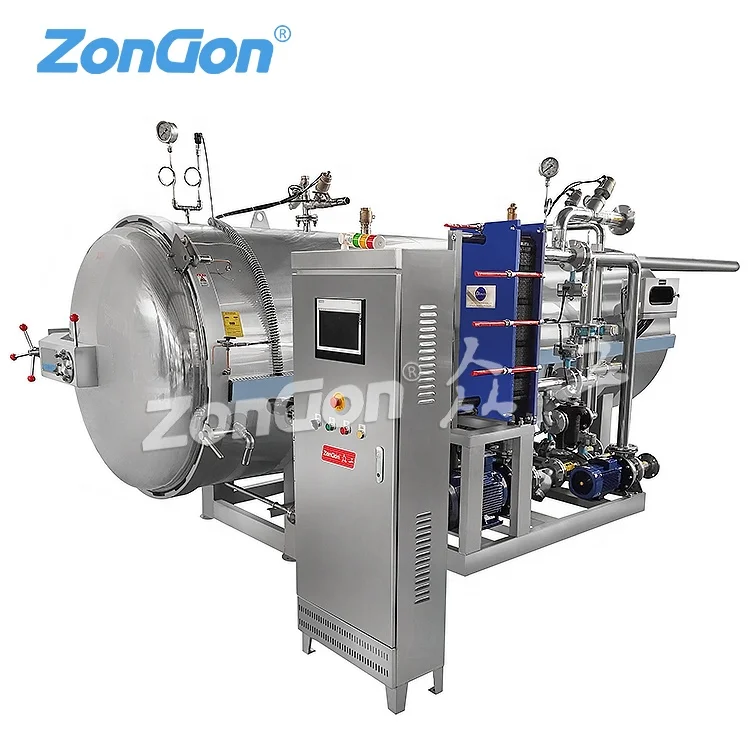 200L 500 Liters small horizontal type retort machine  autoclave industrial  bottles sterilization machine