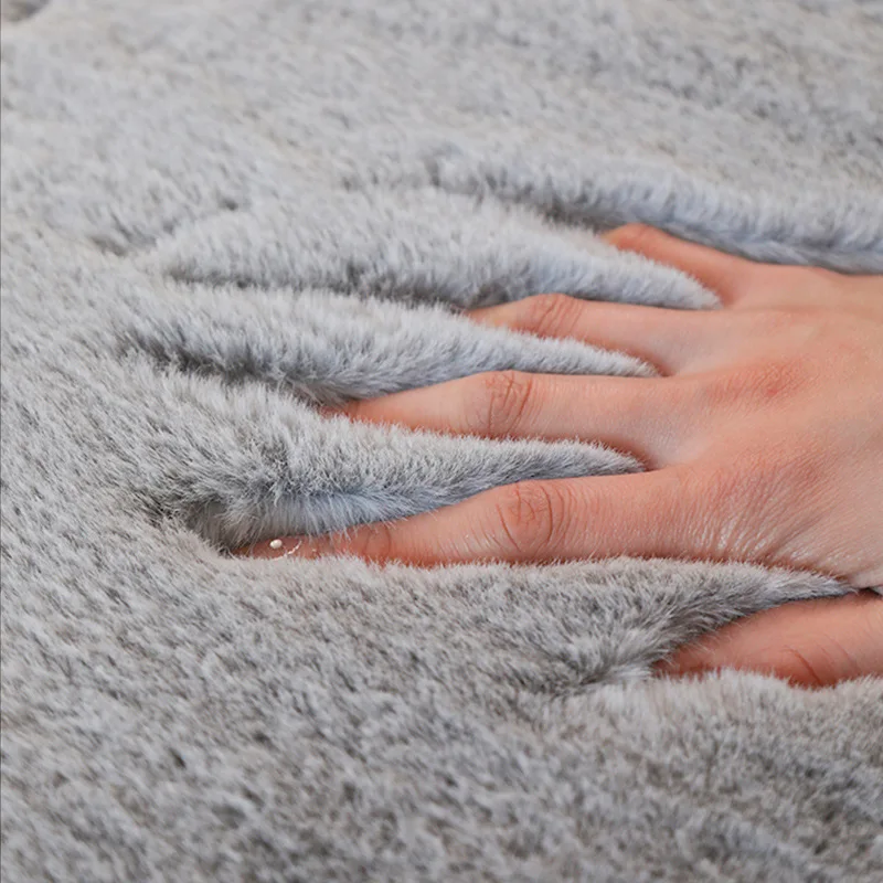 Заводская Новинка полукруглое одеяло из искусственного меха кроличьей шерсти уютный теплый плюшевый коврик в передней части спальни