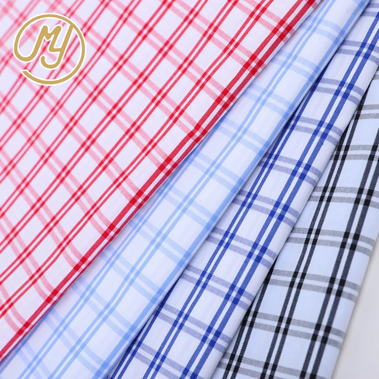 
New style comfortable cotton nylon spandex stretch plaid formal shirt fabric for garment 