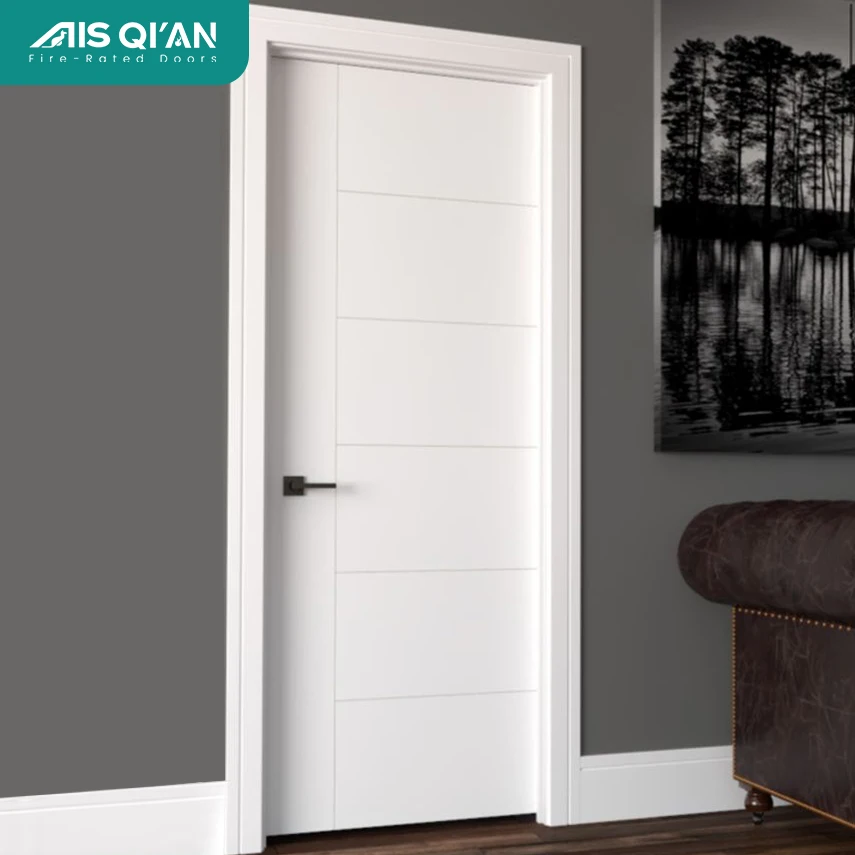 WPC Door White Bright And Vibrant for Bedroom Clean-lined And Contemporary Modern Household Design WPC Interior Doors