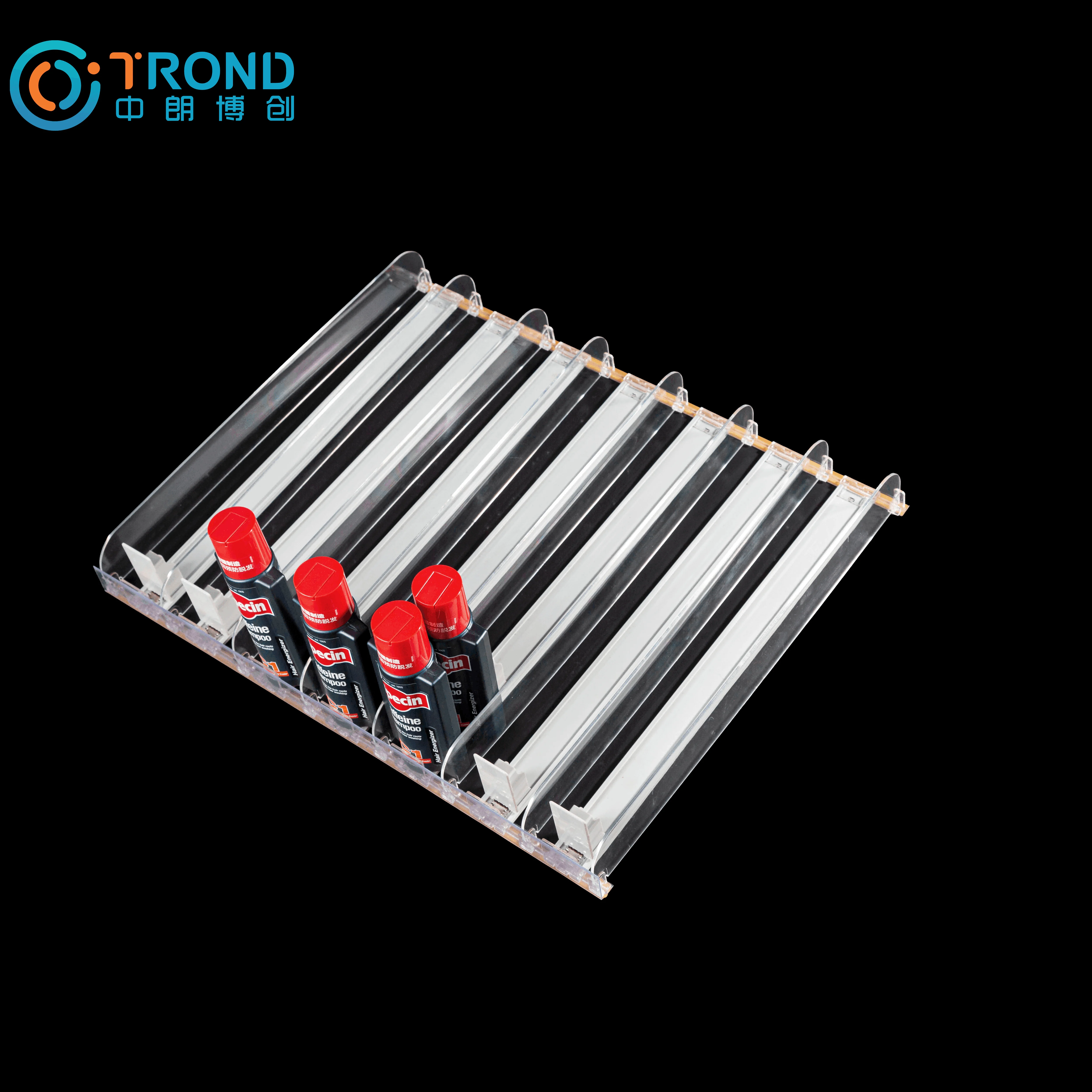 shelf divider acrylic display supermarket auto-feed shelf pusher system glass cuticle centrifuge pusher nail cuticle pusher