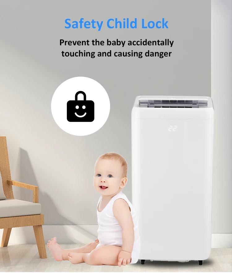 Смарт-кондиционеры портативные 12000BTU белые стоячие для домашнего использования двойной дисплей компрессор охлаждающий Мобильный кондиционер