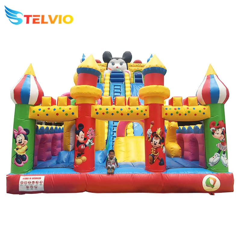 Factory Cheap Large Bouncy Jumping Castles Slides Bouncer Playground Big Commercial Kids Inflatable Bounce  Slide For Sale