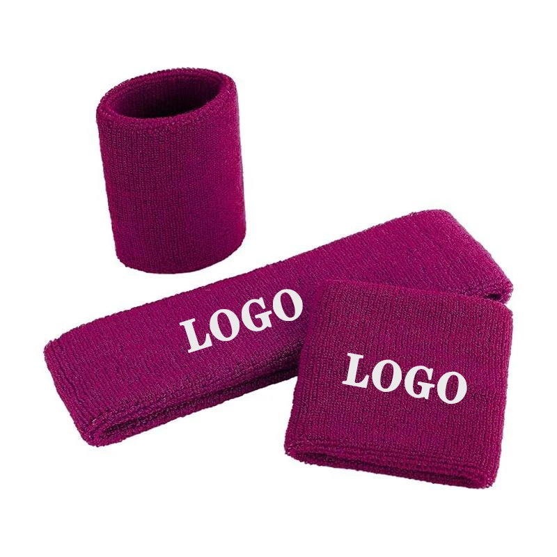 Direct Factory Cheap Price Embroidery Absorbent Cotton Spandex Nylon Sweat Band For Tennis