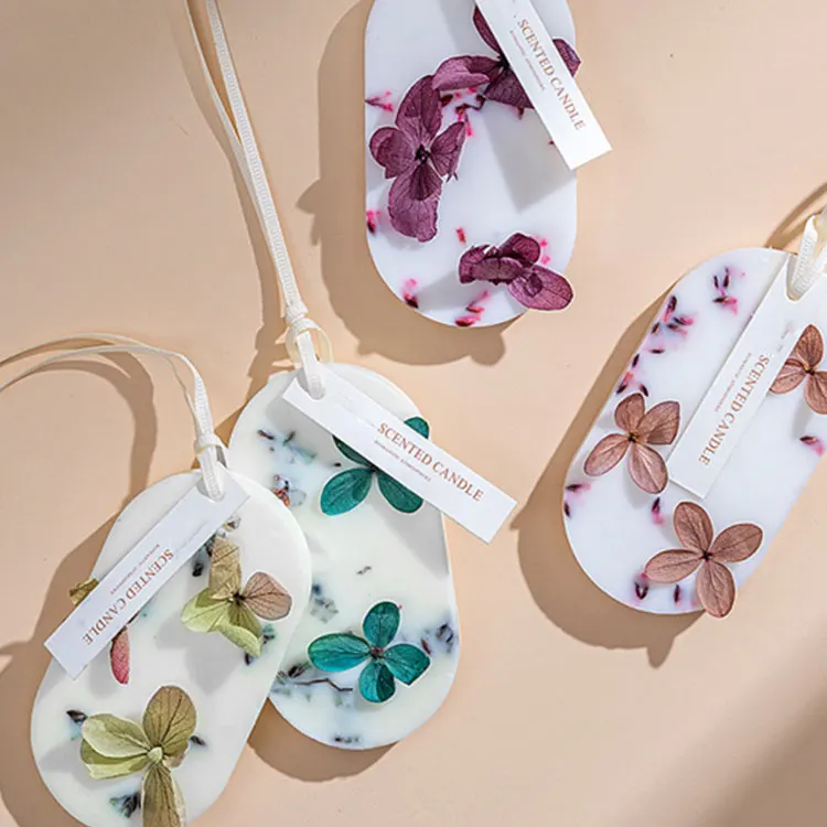 Wholesale Home Fragrance Handmade Dried Flower Scented Candle Wax Tablets