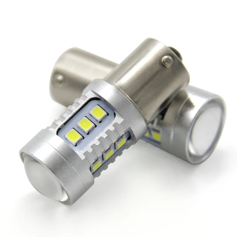  Светодиодная сигнальная лампа t20 t25 ba15s ba15d 2835 15smd canbus Автомобильная