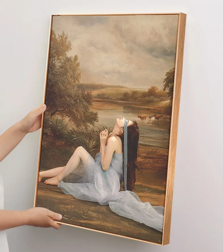 Custom Size Canvas Oil Painting Aluminium Narrow L-Shaped Profiles Metal Wall Poster Photo Picture Frames