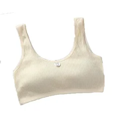 OEM Custom Design Factory New Plain Blank Seamless Teen Girls Underwear sets Bow Tie White Kids Bra and Briefs