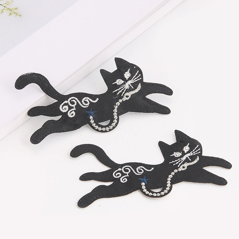 Creative personalized clothing accessories Embroidered patch black collar aristocratic cat cloth patch