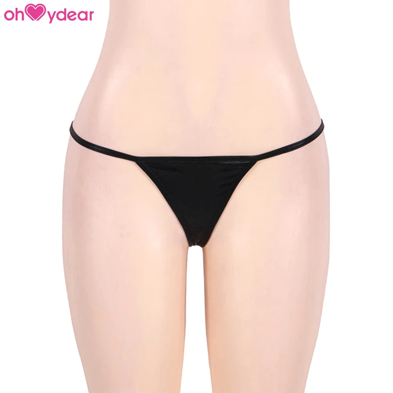
Wholesale Seamless Woman Custom print hot Thong Black Exoti Shiny G String 