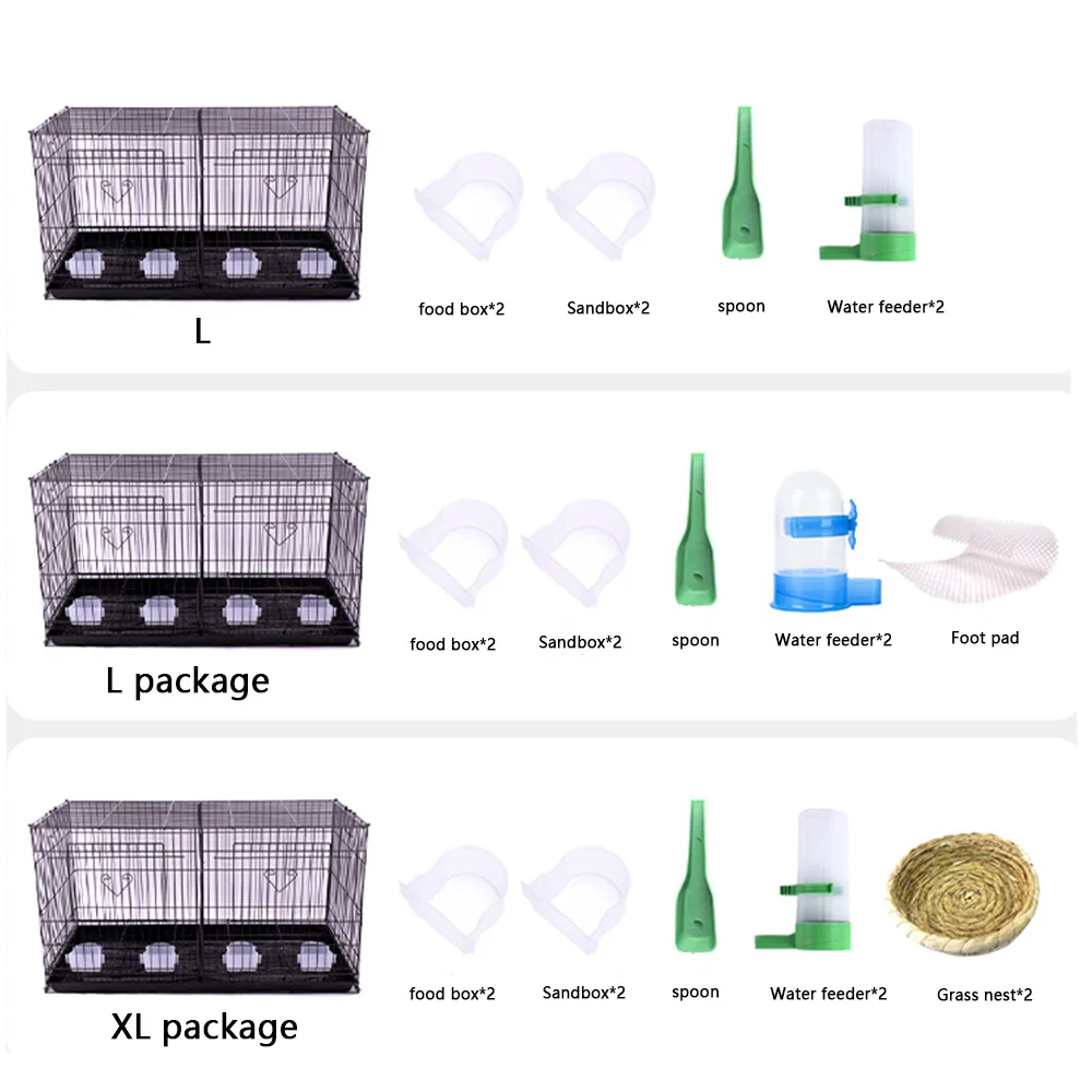 PETCOME Wholesale Wire Big Double Breeding Love Parrot Poultry Pigeon Cage House With Tray