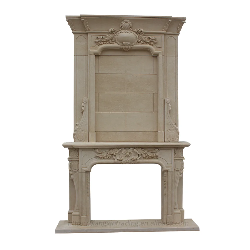 
 Стильная резная статуя в стиле Louis, мраморный камень, камин, объемная каминная полка  