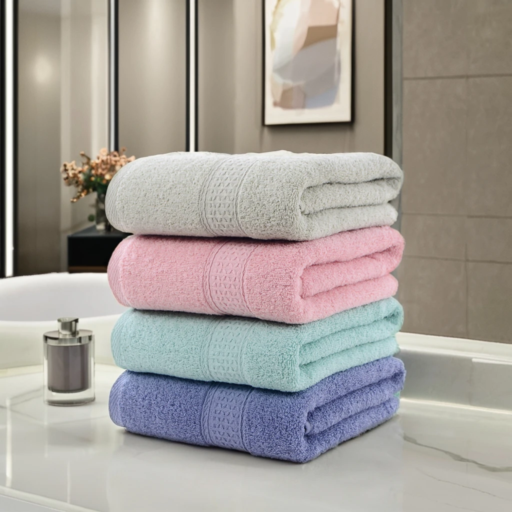 Оптовая продажа с фабрики дешевый Добби многоцветный розовый зеленый синий желтый фиолетовый коричневый темно-серый красный белый 100% хлопок комплект банных полотенец