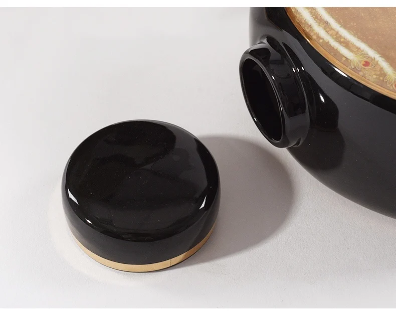 Luxury Retro Storage Jar Crane Pattern Ceramic Home Accessories Chinese Decor