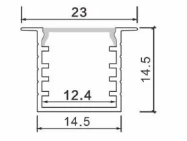 12mm width High Quality Recessed led aluminum profile 6063 alu profil with PC Diffuser cover for Cabinet Lamp led strip channel