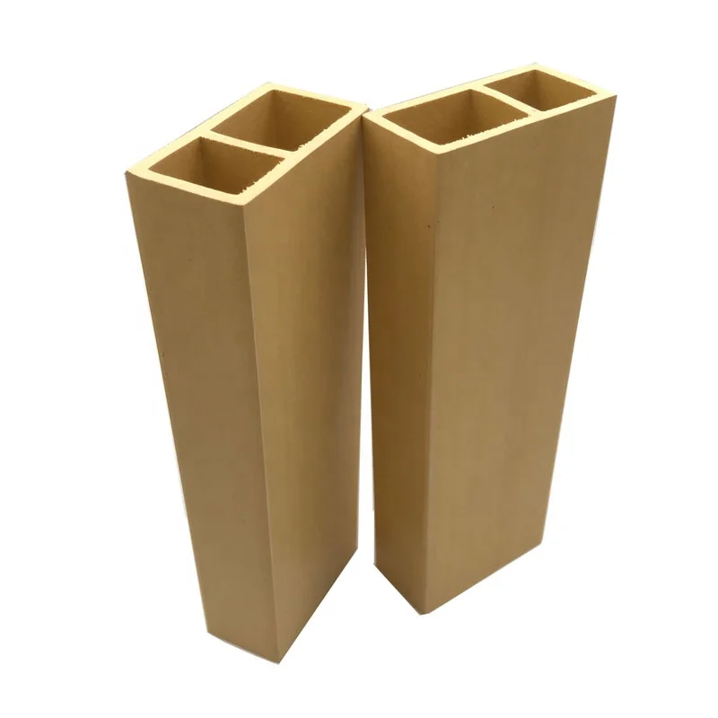 Easy install wpc composite plastic wood timber tube 50x25mm composite wpc timber tube for wall partition