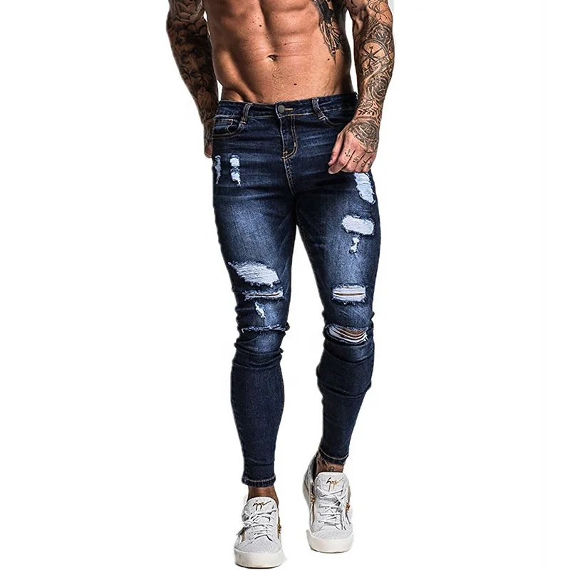 Hot sale skinny ripped pantalones jeans men