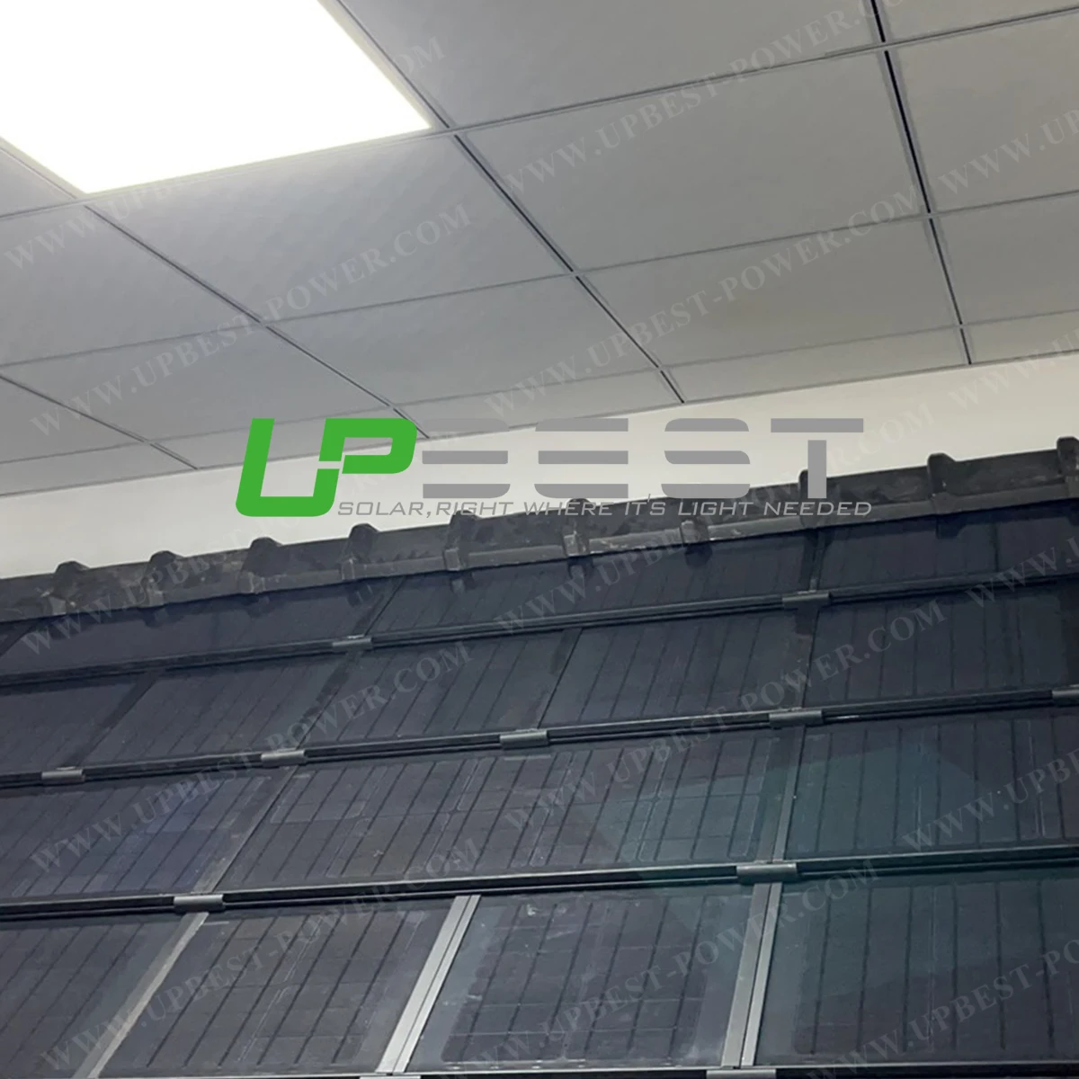 Upbest Solar BIPV Panel Manufacturer TUV Approved Solar Tile Roof Building Integrated Photovoltaic Roofing Energy System
