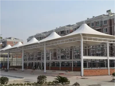 Outdoor Car Parking Shed PVDF Membrane Structure Sunshade Canopy