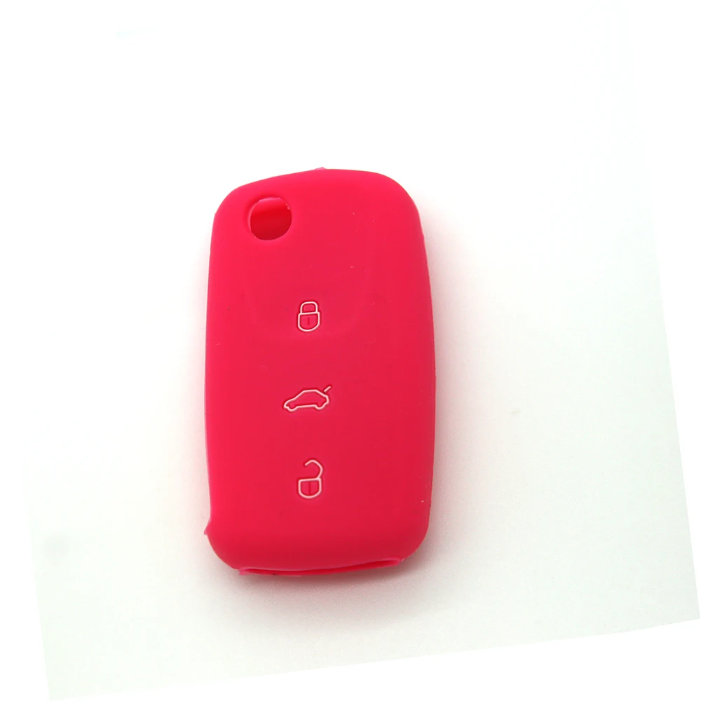 Protection Case Car Key Accessories Silicone 3 Buttons Car Key Cover With Logo