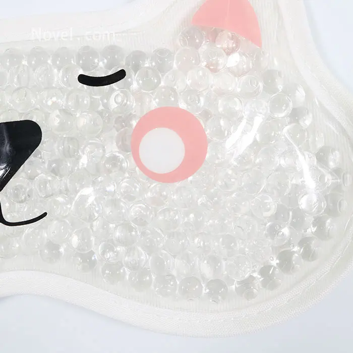Cute Animal Soft Plush Backing OEM Gel Bead Hot Cold Compress Ice Pack Sleep Eye Mask