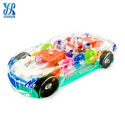 New product with music toy car flashing lights electricaB/O transparent track universal concept car toy