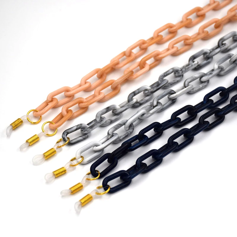 Colourful sports sunglasses chain eyeglass cord glasses strap acrylic eyeglasses chain