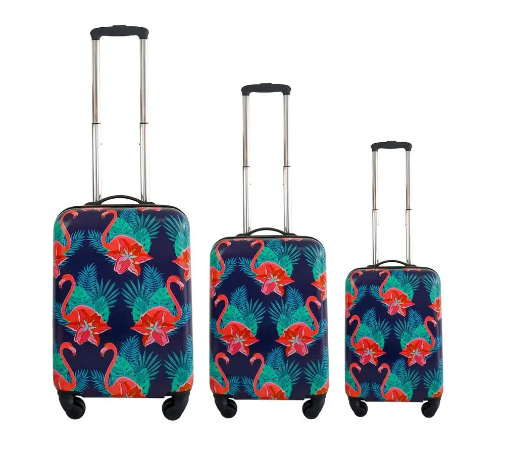 COLORFUL PRINTING HIGH QUALITY HARDSHELL PLASTIC ABS PC LUGGAGE SET SUITCASE
