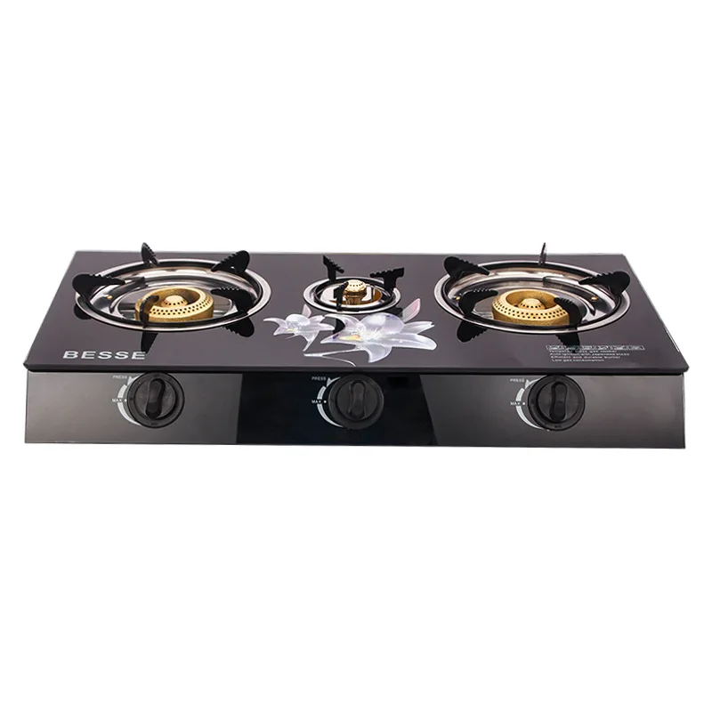 Wholesale price Gas stove Embedded three eye gas stove Embedded liquefied petroleum gas stove Commercial kitchen application