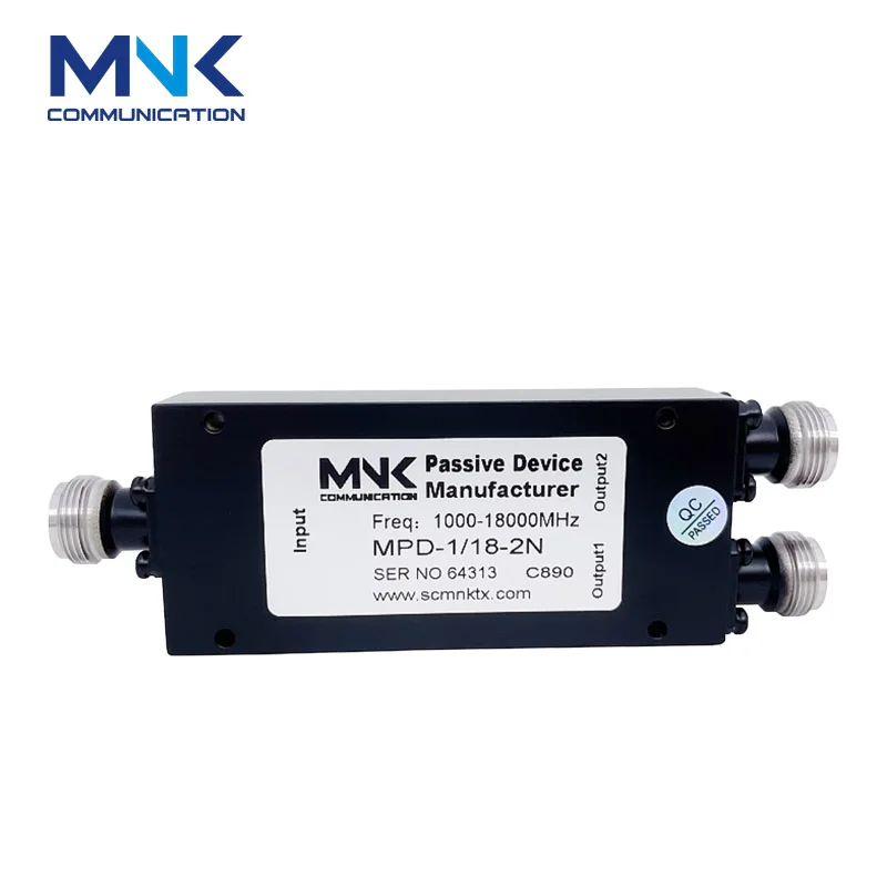 High frequency N Female Stainless steel connector 2 way 1 - 18G Wilkinson Power Spliter 1000 - 18000MHz