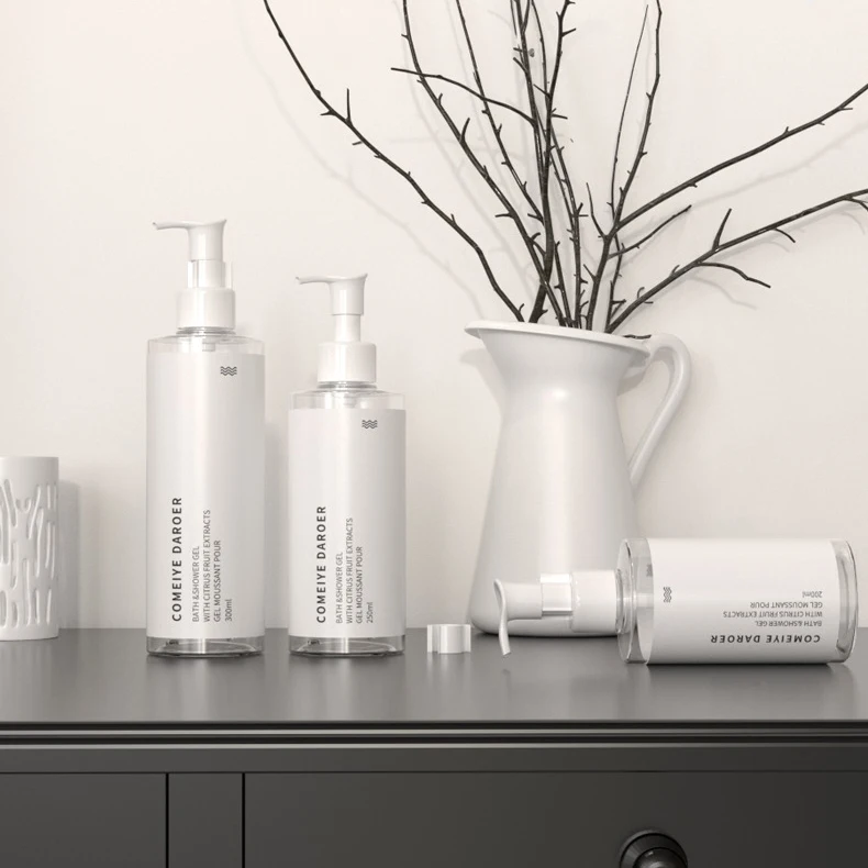 200ml 250ml 300ml 7oz 8oz 10oz PET Shoulder Length Cream Containers 250ml Conditioner Packaging Lotion Shampoo Plastic Bottles