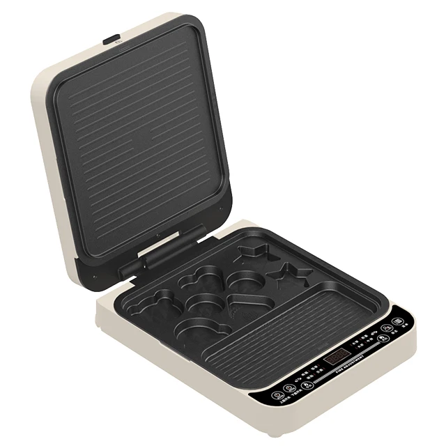 High quality product Grilling Press Plates Mini Pancake Maker Cool Touch Handle shapes non stick electric grill