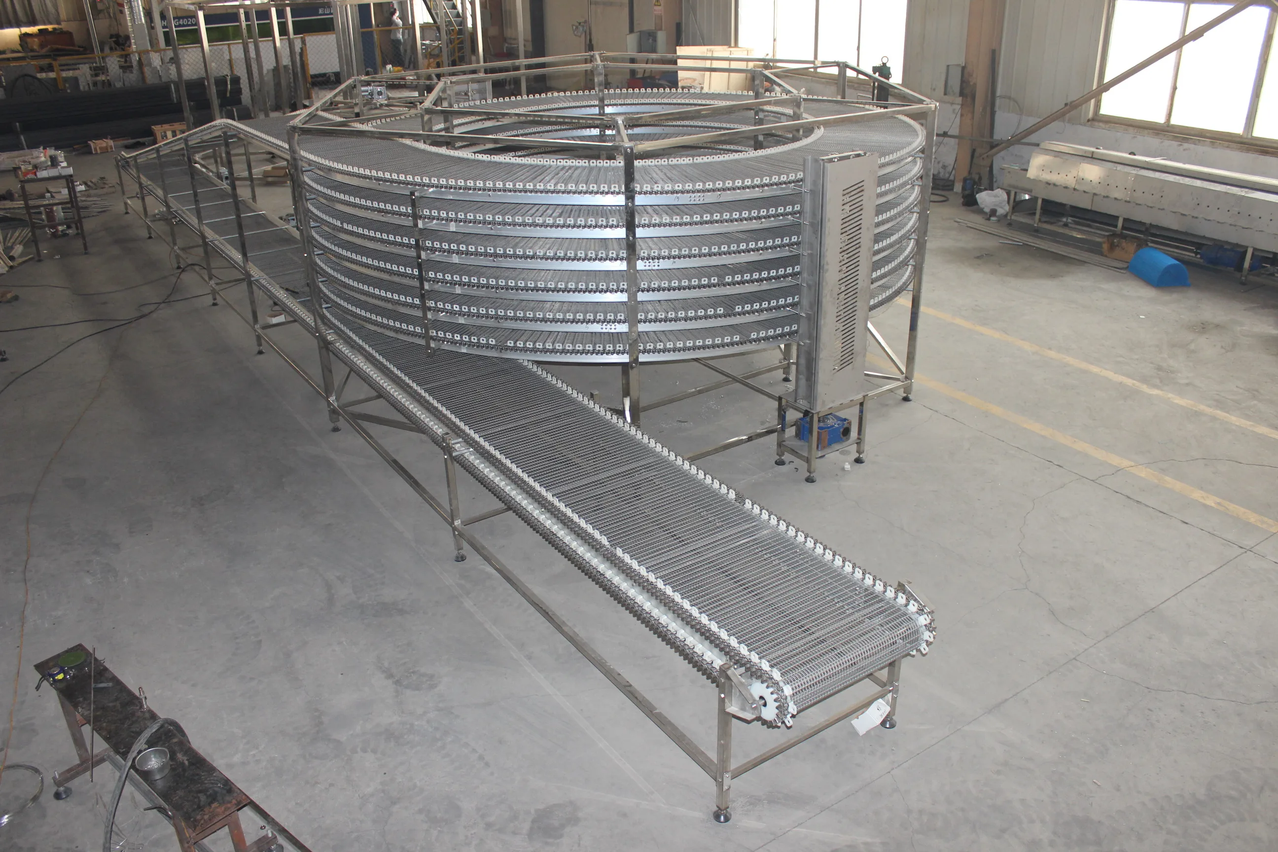 
Stainless steel spiral conveyor spiral freezer for ice cream meat and sea food quick freezing 