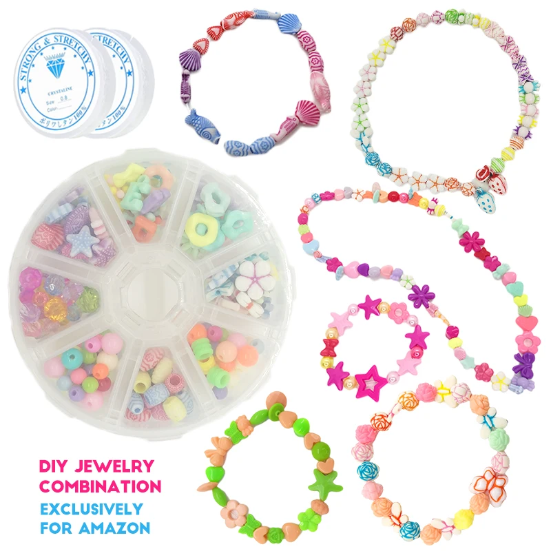 JH DIY Children Gift Beads For Jewelry Making Bracelets DIY Seashell Beads Jewelry Sets