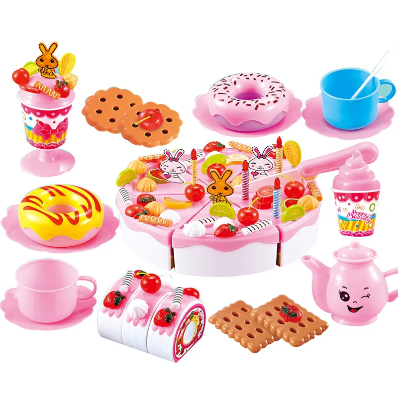 Educational Cooking kids kitchen Toys pretend play Qiqu Fruit Cake Cheqile DIY Set Children Kindergarten Gift