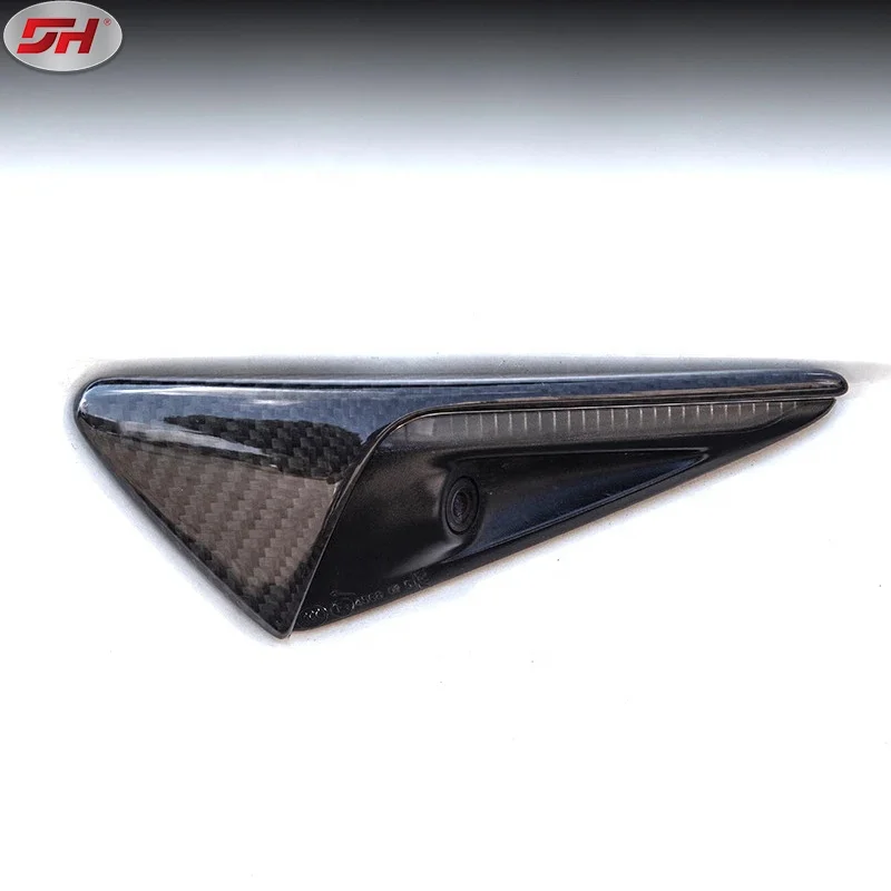 factory price 2 pcs dry carbon paste fender camera trim for Tesla model 3 2020-up