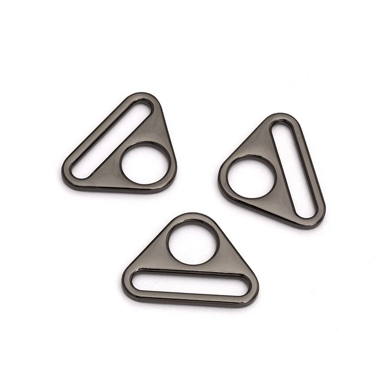 Custom Black Metal Triangular D-Ring with Single Slot for Bags and Accessories