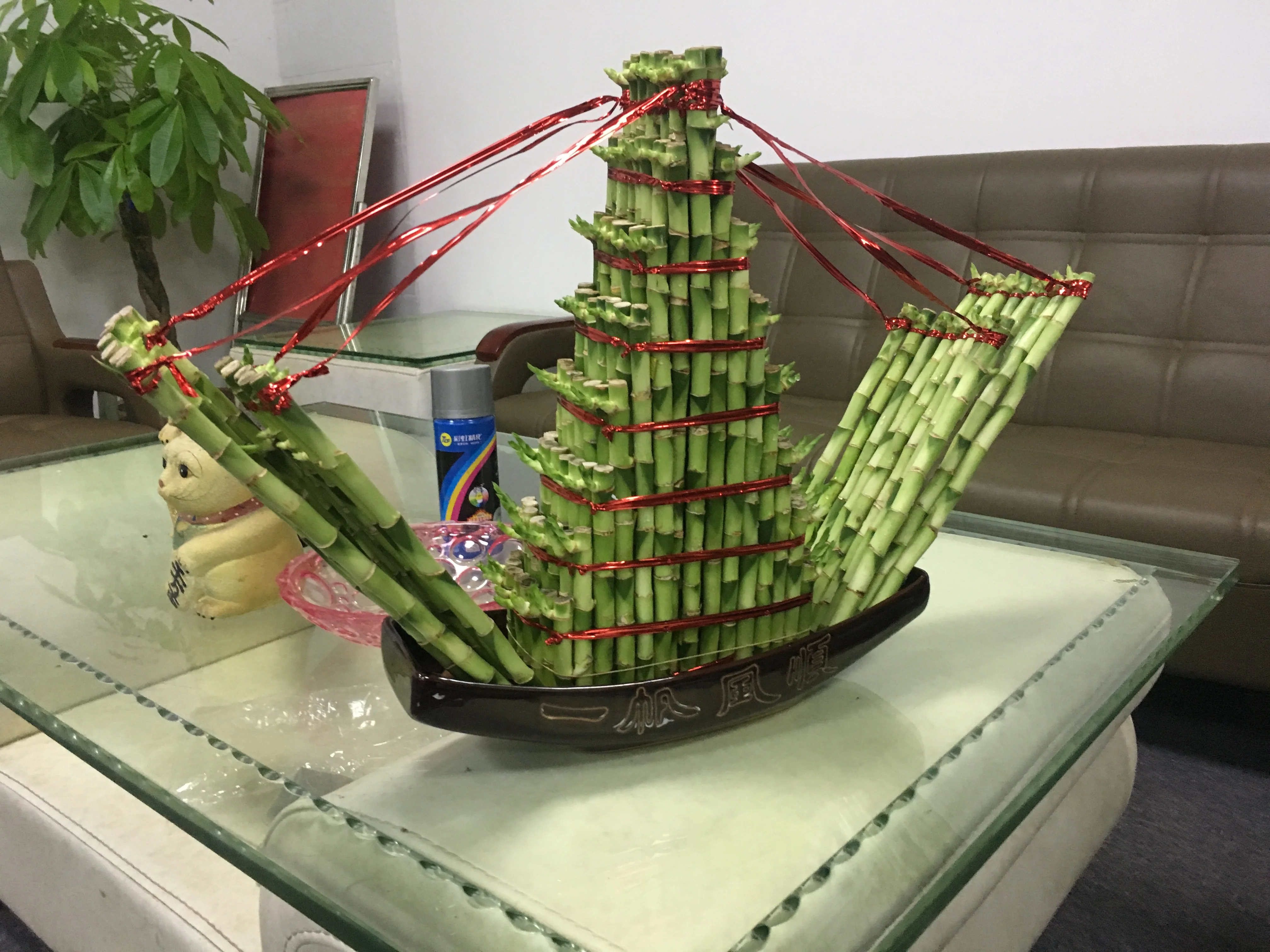 
jalor shaped boat shaped air bonsai lucky bamboo 
