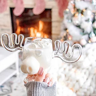 Christmas Vacation Clear Glass Moose Mug
