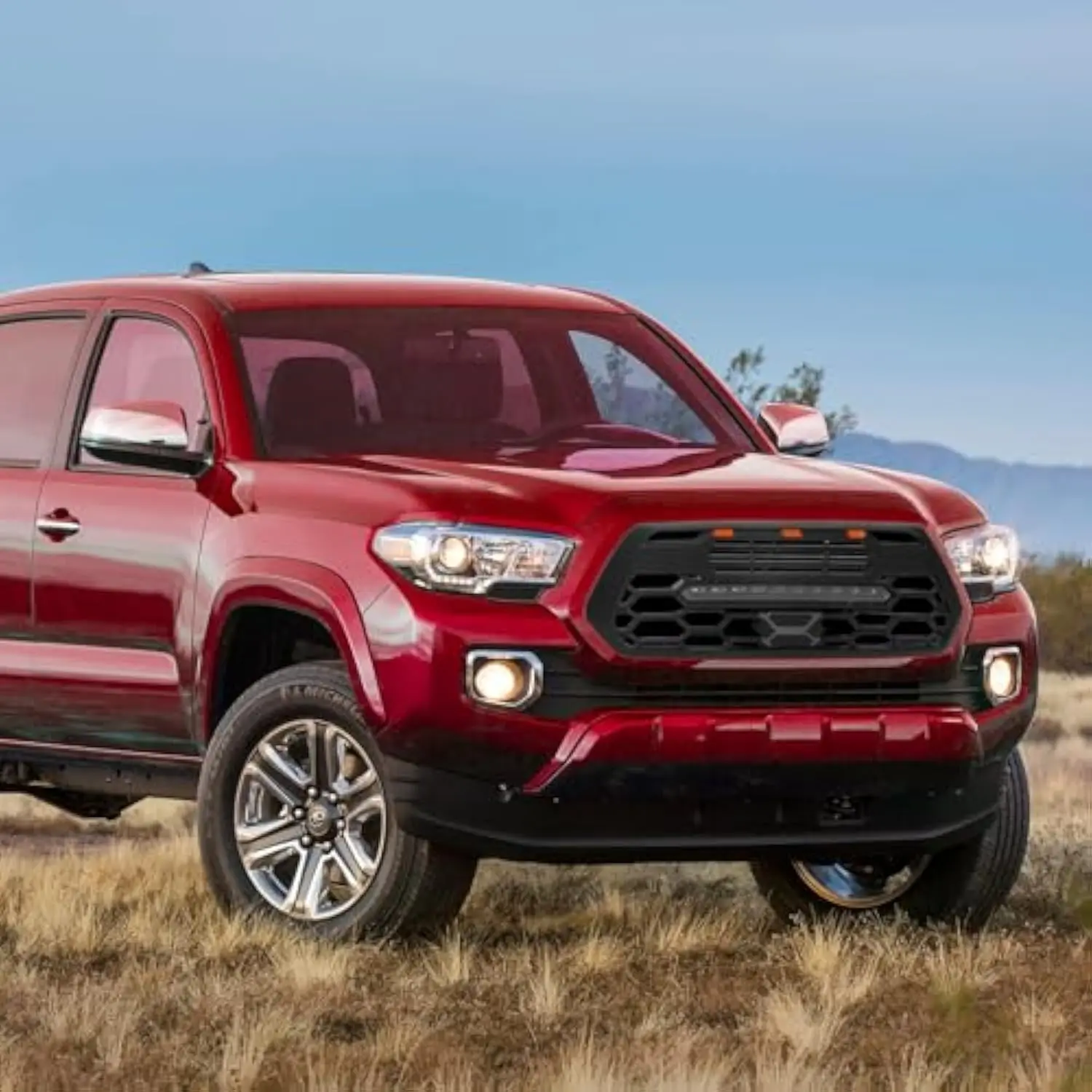 Radiator Grill Car Grille with light bar without drl daytime running light for tocoma 2016 2017 2018 2019 2020 2021 2022 2023