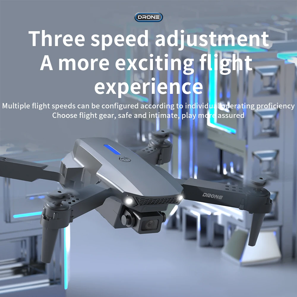 E88 Pro Affordable Beginner Drone 4 Axis WiFi 15 Min Flight Dual 4K Cameras LED Lights