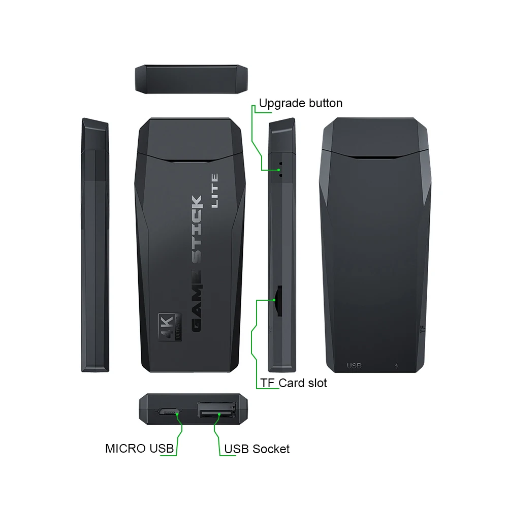 Новинка, лидер продаж, Беспроводная игровая приставка M8 4K, видео, Ретро ТВ, игровая консоль 32 Гб 64 ГБ, Классические 10000 игр с двумя геймпадами