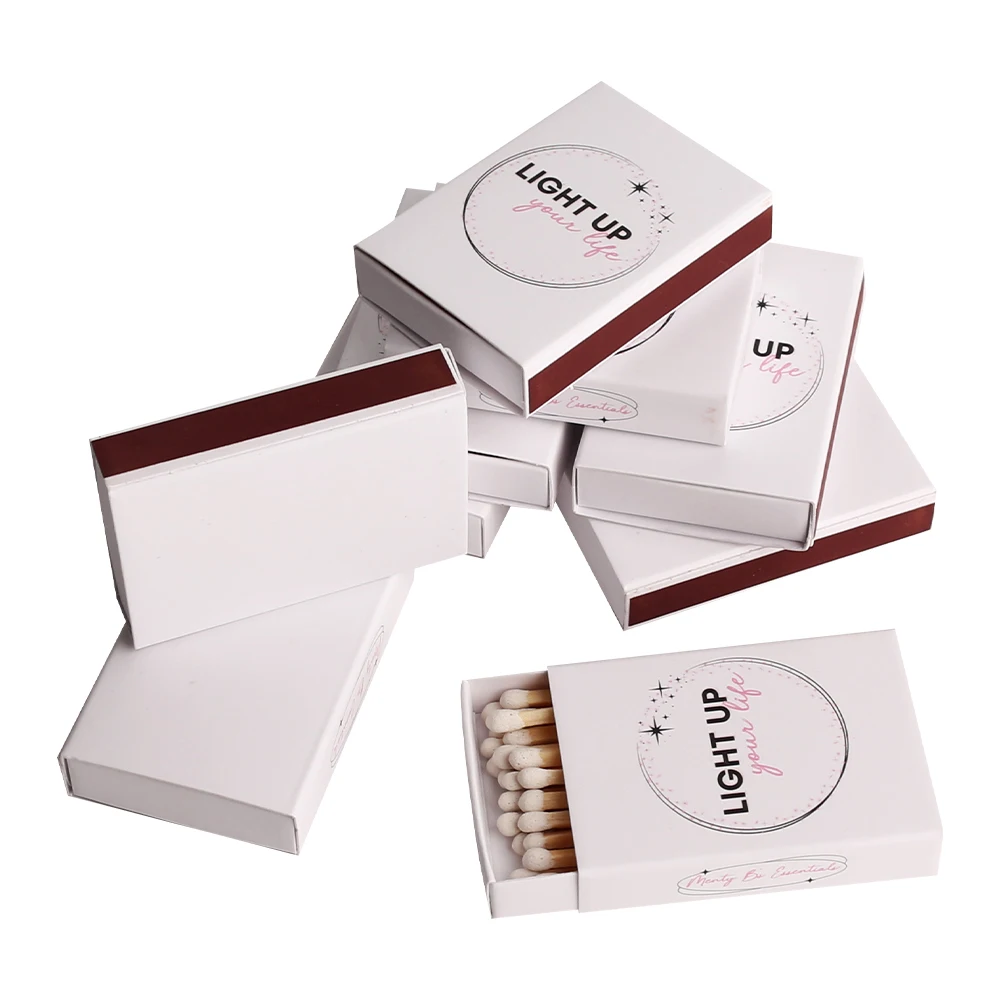 Custom Package 250 GSM C1S Paper Design Printing Match Stick Box Matchboxes with White Head Matches