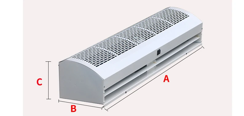 PTC Heating Aluminum Blower Cross Flow Heated Air Curtains For Various Places