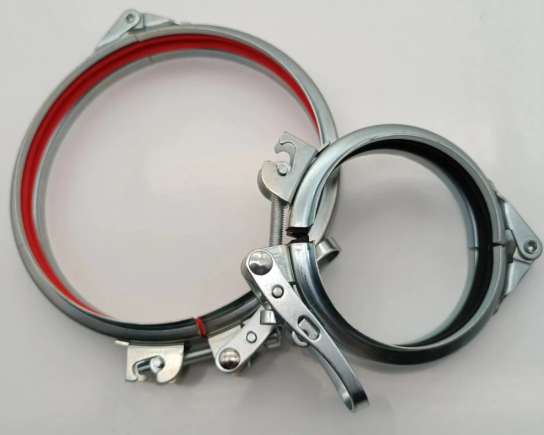 Quick release adjust ducting clamp QF ducting clamp with handle seal ducting clamp