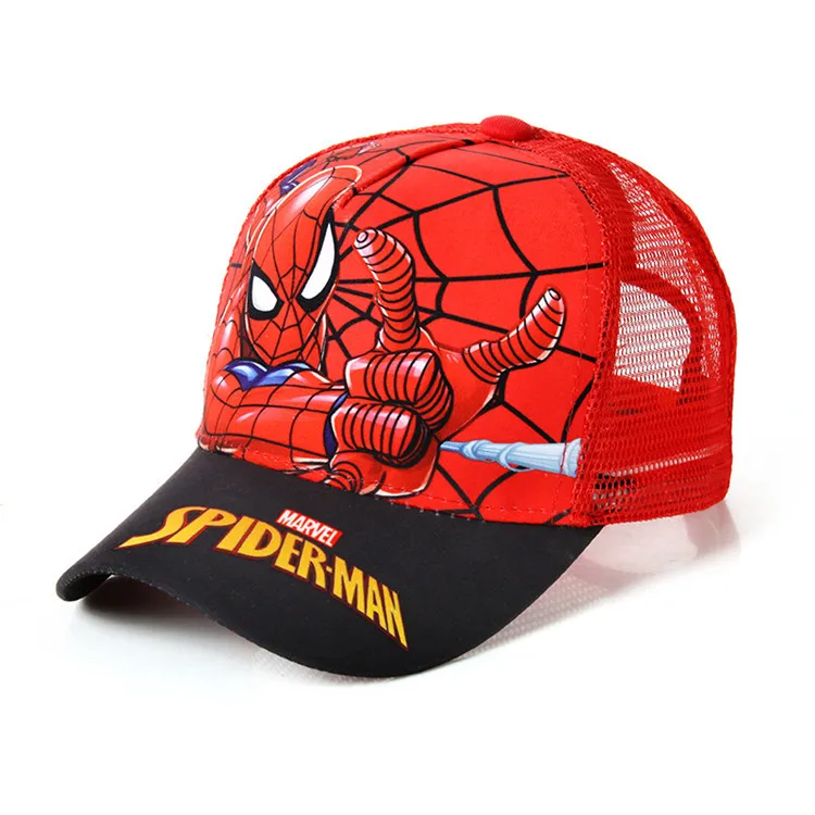 Wholesale Age 2-8 Spiderman Baseball Cap Cartoon Adjustable Snapback Hip Hop Cap Sports Sun Protective Hats