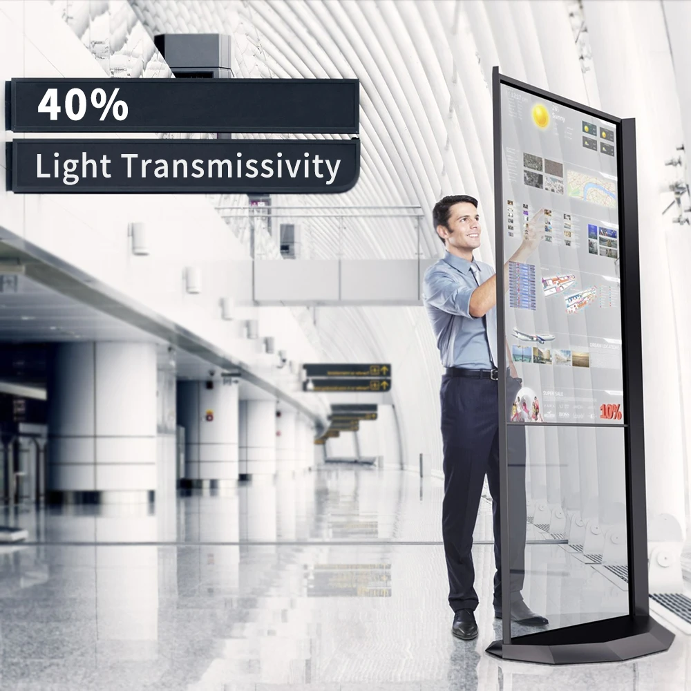 Transparent oled display HD touch screen AI digital human introduction advertising machine digital signage Mall exhibition hall