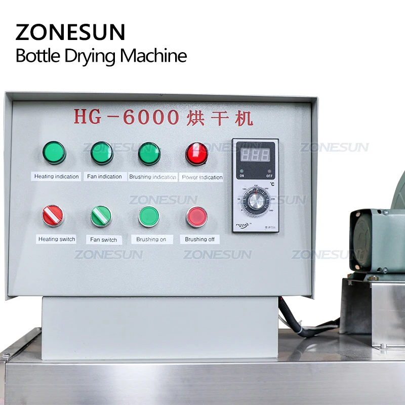 ZONESUN ZS-HG6000 Hot Air Glass Bottle Jars Tunnel Type Drying Machine High Temperature Bottle Dryer for Filling Production Line